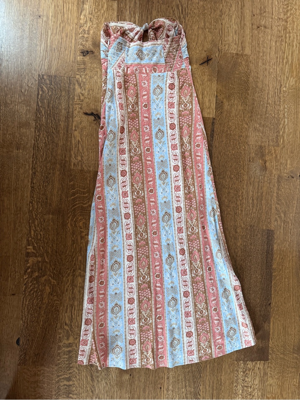 Abercrombie & Fitch Striped Paisley Maxi Dress in Blue & Brown - Picture 5 of 5